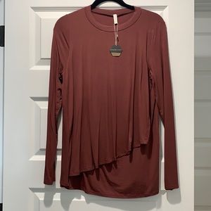 Pink Blush Mauve Long Sleeve Nursing/Maternity Top